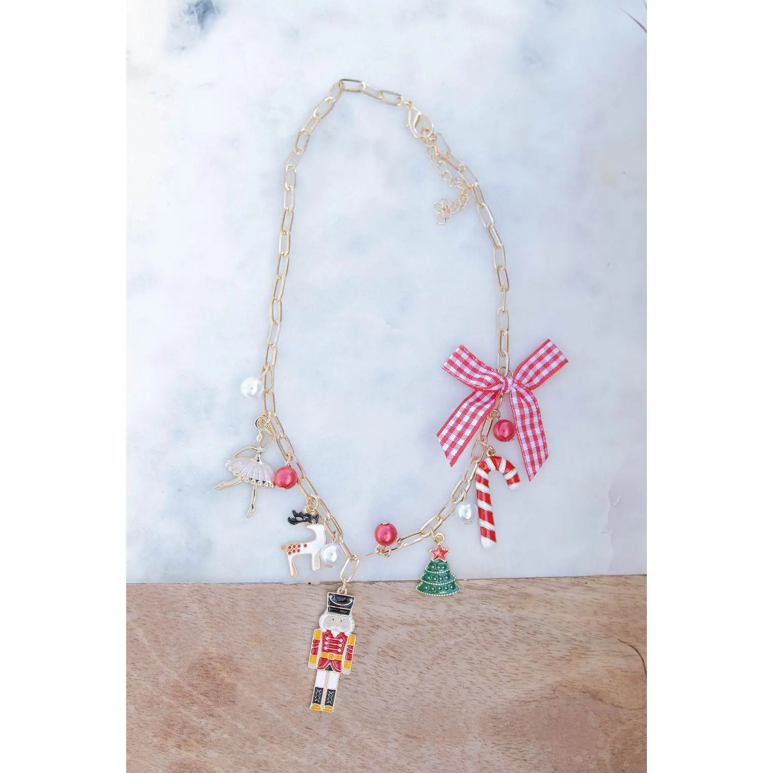 Nutcracker Gingham Charm Necklace