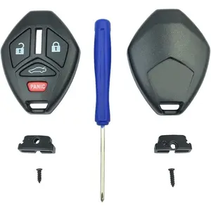 No Need to Cut Key Fob Shell Case Fit for Mitsubishi Eclipse Outlander Galant Endeavor Lancer Replacement Keyless Entry Remote Car Key Fob Cover Housing with Button Pad (1pcs)