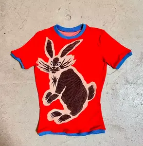 Short Sleeve Bunny Ringer FITTED Tshirt