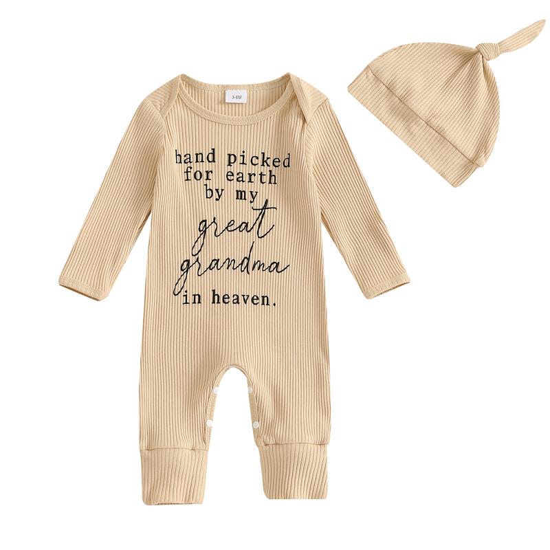 Hand Picked for Earth By My Great Grandma Grandpa In Heaven Bodysuit Romper Newborn Baby Ribbed Jumpsuit Coveralls Hand Picked for Earth By My Great Grandma Grandpa In Heaven Bodysuit Romper Newborn Baby Ribbed Jumpsuit Coveralls