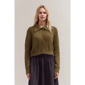 Moss Collar Neck Cardigan
