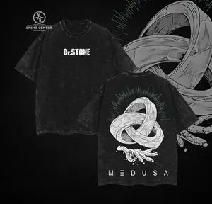 Ishigami Senku shirt, Medusa Dr Stone Anime Retro Vintage Unisex Oversize Acid Washed Lightweight Cotton Graphic Tee, Anime Merch, Gift For Anime Fan