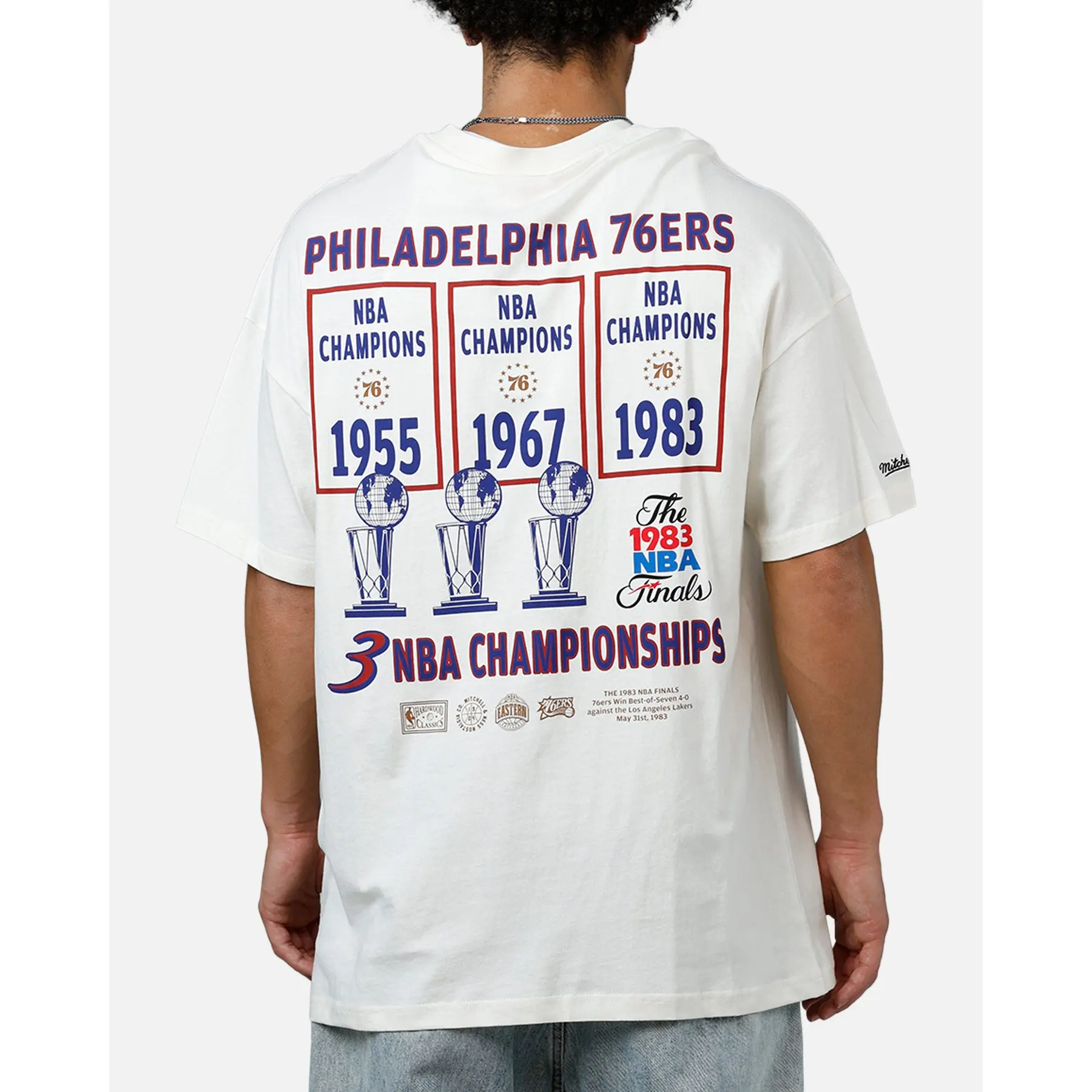 Mitchell & Ness Philadelphia 76ers Championship Report "Champ Pack" T-Shirt Egret