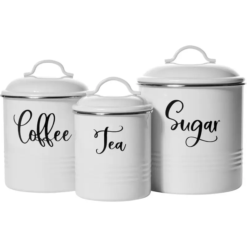 Storage Containers Set with Lids, Farmhouse Kitchen Decor Rustic Canisters Storage Containers Set with Lids, Farmhouse Kitchen Decor Rustic Canisters