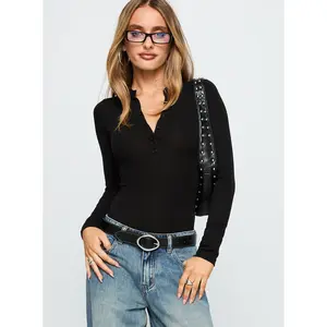 Kandis Long Sleeve Bodysuit Black