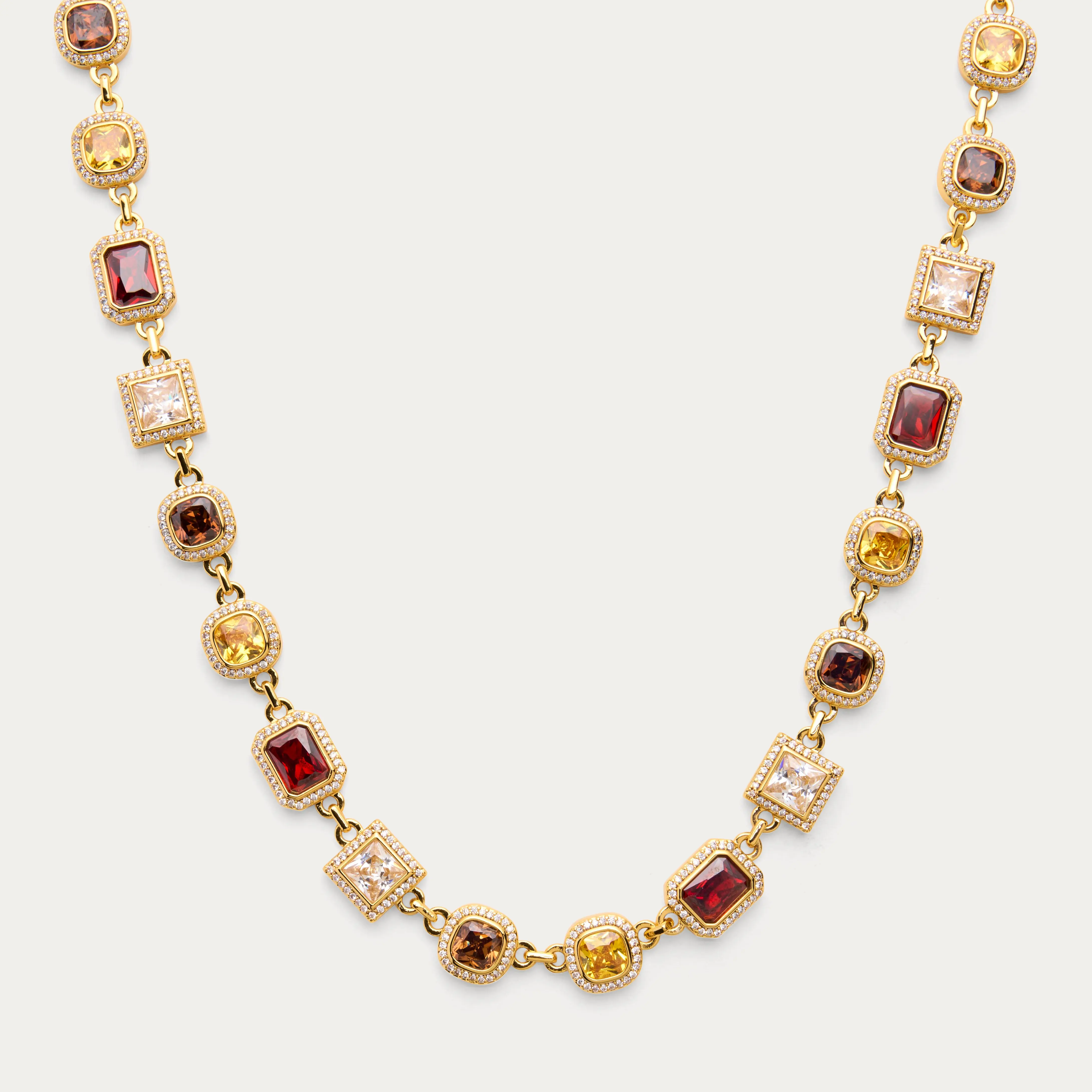 Men's Gold Necklace – 18K Gold PVD Chain with Hand-Set Gemstones | James Oro