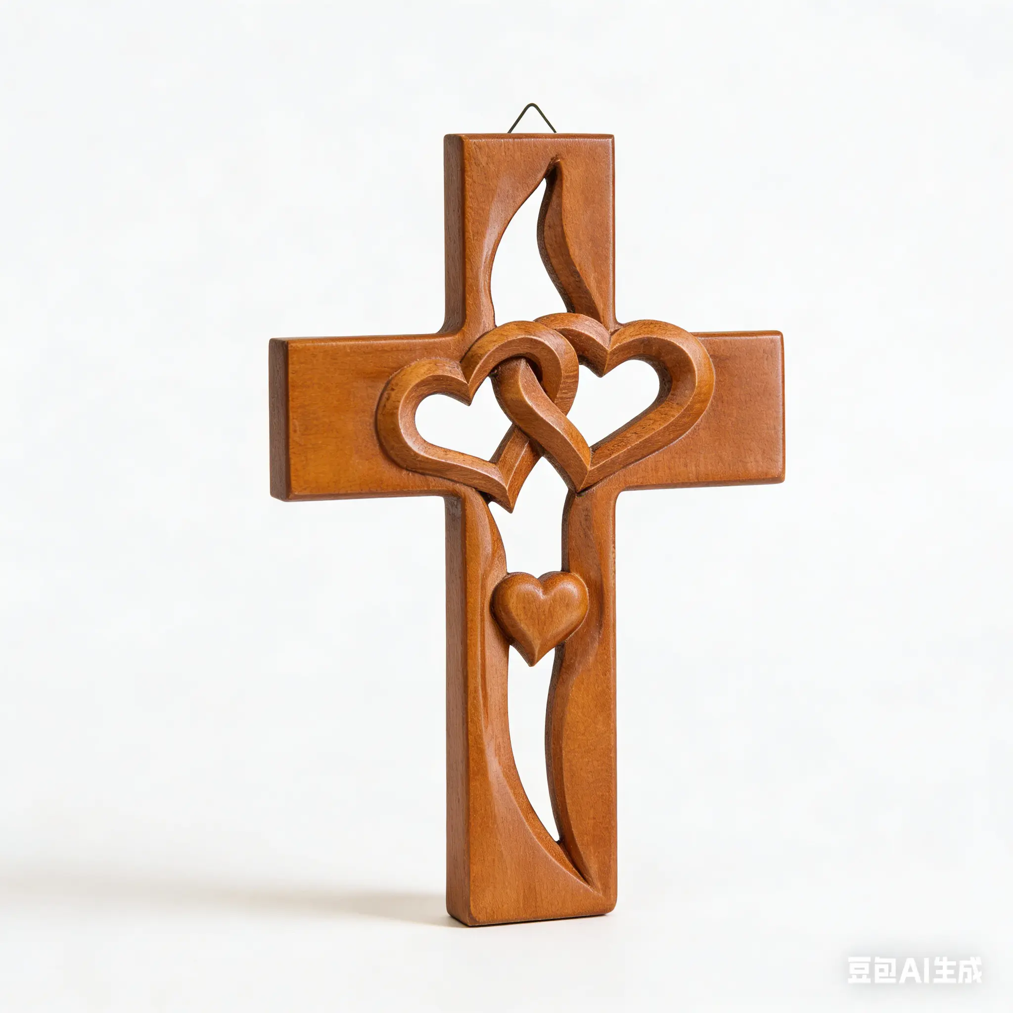 Wooden Heart-Shaped Cross Wall Decor, Wooden Cross Decorations, Ideal Gift for Weddings, Valentines Day, Anniversaries, Easter Basket Essentials Cross Fidget for Anxiety Relief