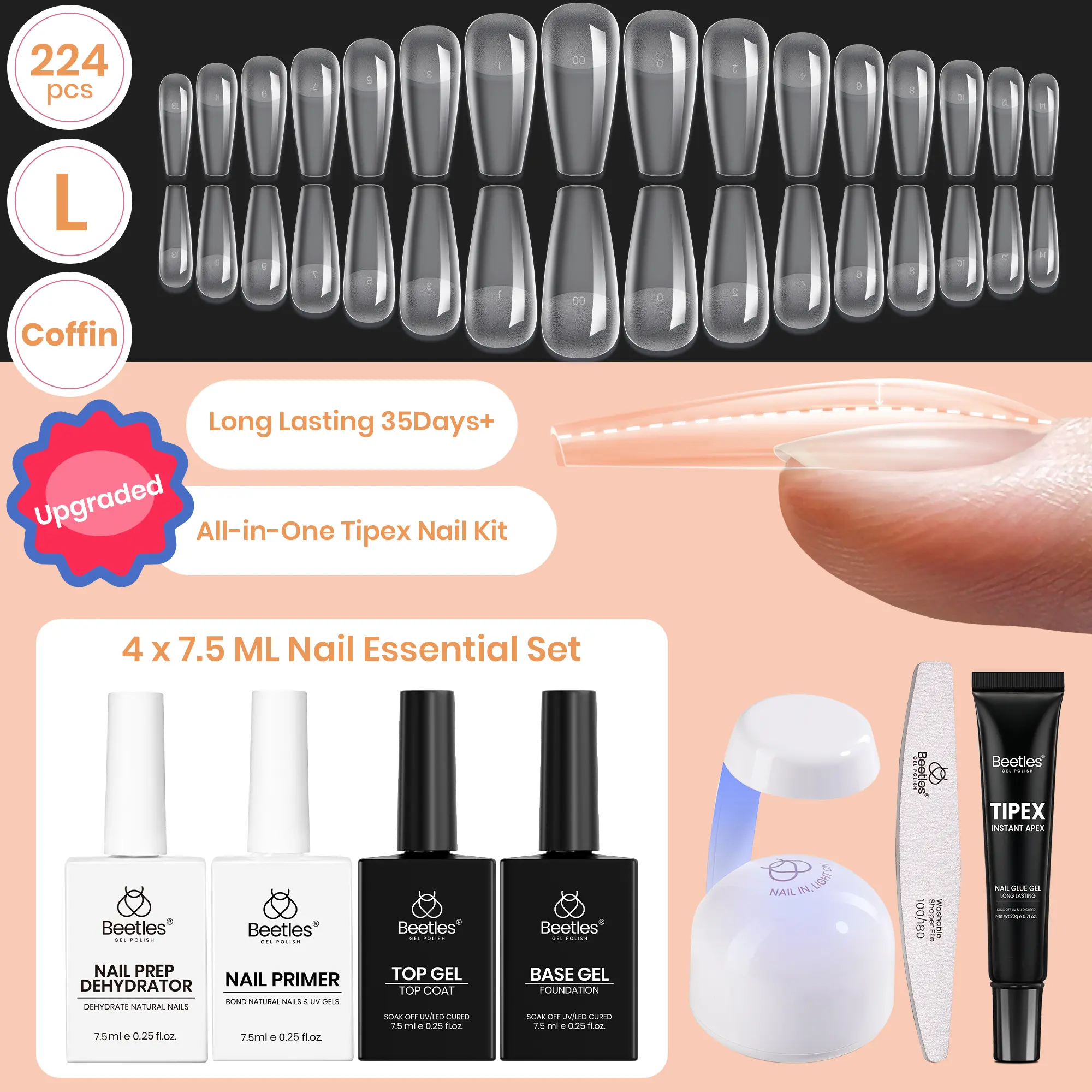 Long Coffin 【Kit】16 Sizes-224 Pcs