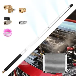 JERUIFOX 24 Inch Pressure Washer Wand for Car Radiator Cleaning Tools, Dual-Use Radiator Cleaner Wands for Pressure Washer & Pressure Air Pump Flush Car Truck Radiator Power Washer Wand with 4 Nozzle Tips