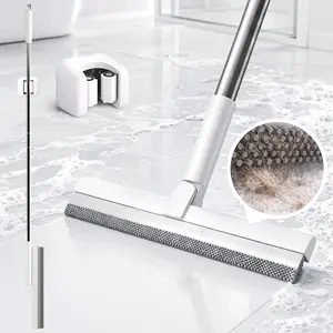Silicone Magic Broom with Long Handle – Floor Squeegee for Water, Dust, Pet Hair, Bathroom Floors, Carpets