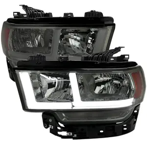 2019-2024 Dodge RAM 2500/3500/4500/5500 LED Bar Factory Style Headlights (Chrome Housing/Smoked Lens)