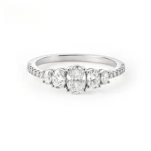 1.2 Carat Oval Moissanite Engagement Ring D Color VVS S925 Sterling Silver Bridal Ring, gold-plated copper ring, perfect gift for birthdays, engagements, anniversaries, Christmas, Valentine's Day, and Mother's Day