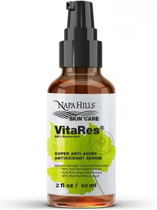 VitaRes Antioxidant Serum Resveratrol Drops Skincare - Concentrated, Natural, Superior Bioavailability - Grape Skin, Grape Seed, High Purity Resveratrol …