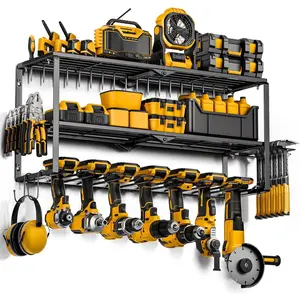 Heavy Duty Power Tool Organizer Wall Mount - Drill Holder Wall Mount with Screwdriver Organizer,Cordless Drill Hanger Storage Rack, Garage Organization, Workshop,Pegboard, Shed - Gifts  Men