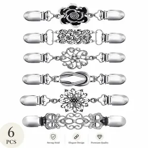 6 Pieces Vintage Clothing Clips – Cardigan Clip, Dress Waist Cinch, Shawl Brooch Jacket Clasp – No Belt Needed, Anti-Slip for Sweaters, Shirts, Drapes – Retro Fashion Accessory tiktokshopspringglowup