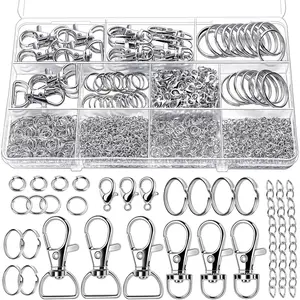 524 count  Making Kit, Key Chain Clips, Key Chain Rings, Lanyard Hooks Lobster Claw Clasps, Key and Jump Rings for  Making  Lanyard