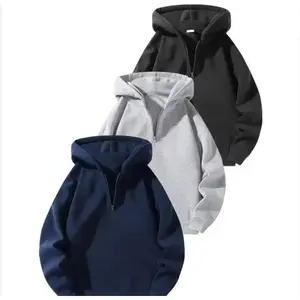 Men's Loose Fit Half Zip Hoodie Set - 1/2/3 Pieces Available - Comfortable Breathable Fabric sweatshirt Menswear Stylish new autumn-winter overshirt go QR Code F You Hoodie Unisex Trend Print Hooded Sweater Youth Ash spring fall menswear unisex style, Top