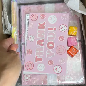 Pink Smiley Face Insert Cards