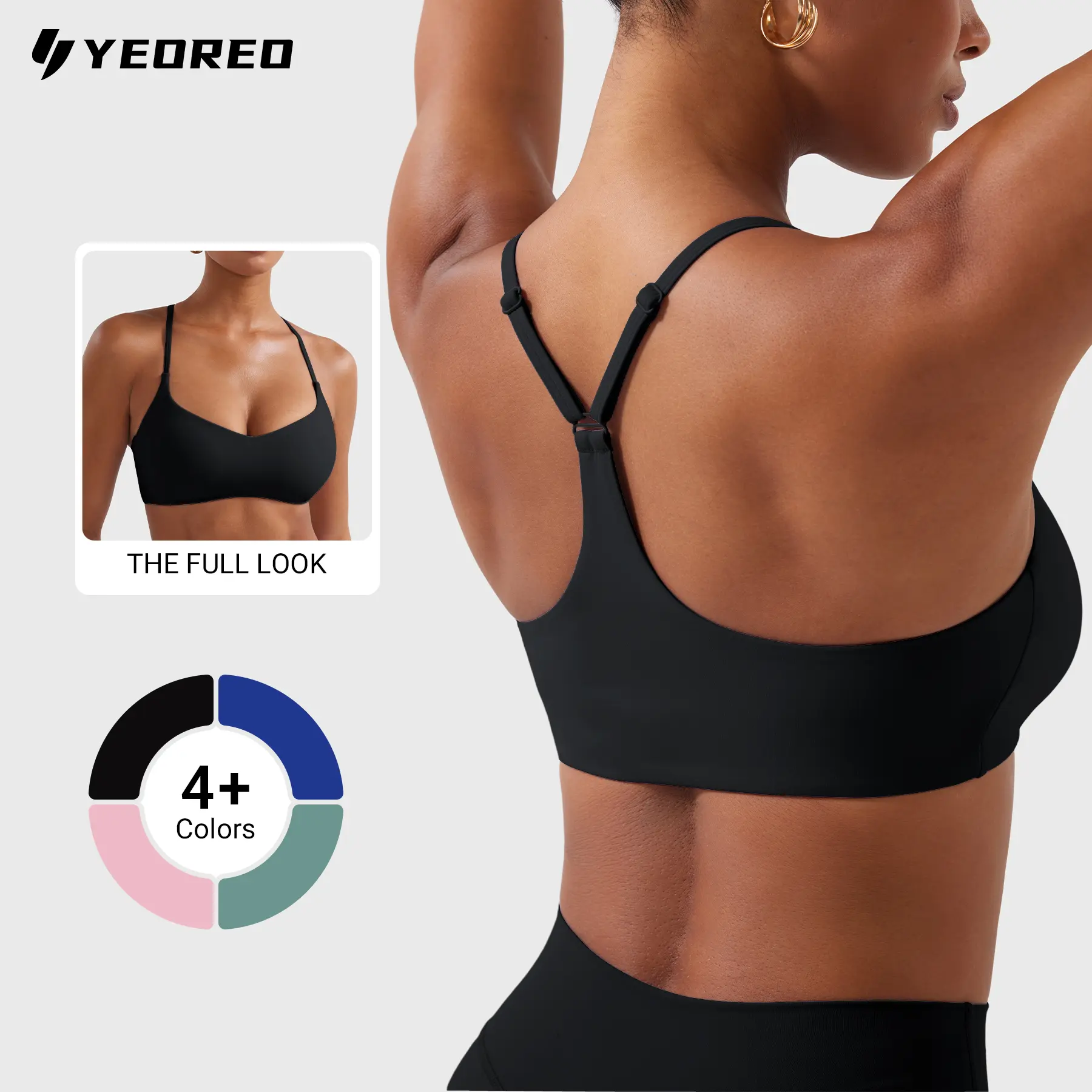 YEOREO Y Back Sports Bras for Women Padded Racerback Bra Paisely Light Impact Adjustable Straps Gym Workout Tops summervibes Hollow Back Activewear Cross Back Bra Breathable Mesh