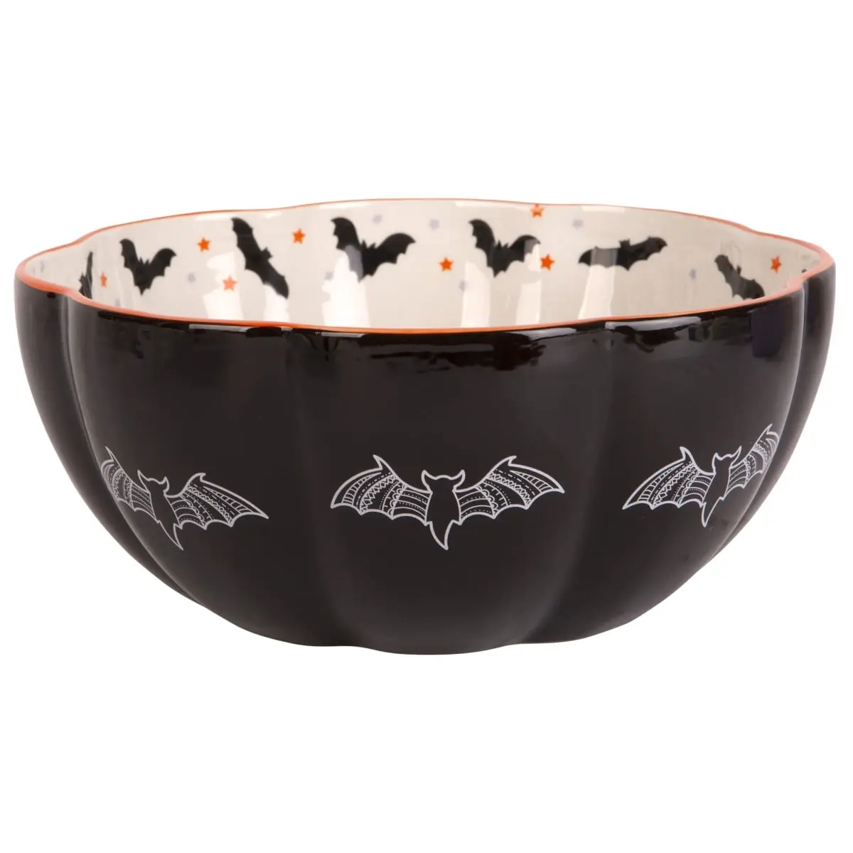 Home Essentials & Beyond 90907 9.3 in. Halloween Bat Candy Bowl with Rim, Serving Tableware for All Genders