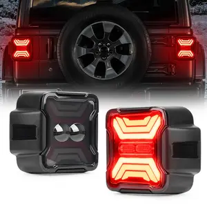 Smoked LED Tail Lights for Jeep Wrangler JL JLU 2018+, Super Bright Reverse Light, Plug & Play Upgrade