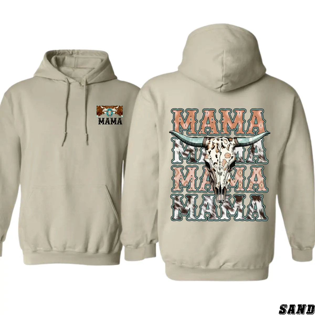 Women's Vintage Cow Skull Hoodie, Soft Cotton Western Tops with a Loose Fit for Rodeo Moms and Country Life, All Seasons, Hoodies For Women, Relaxed, Clothes, Breathable, Regular