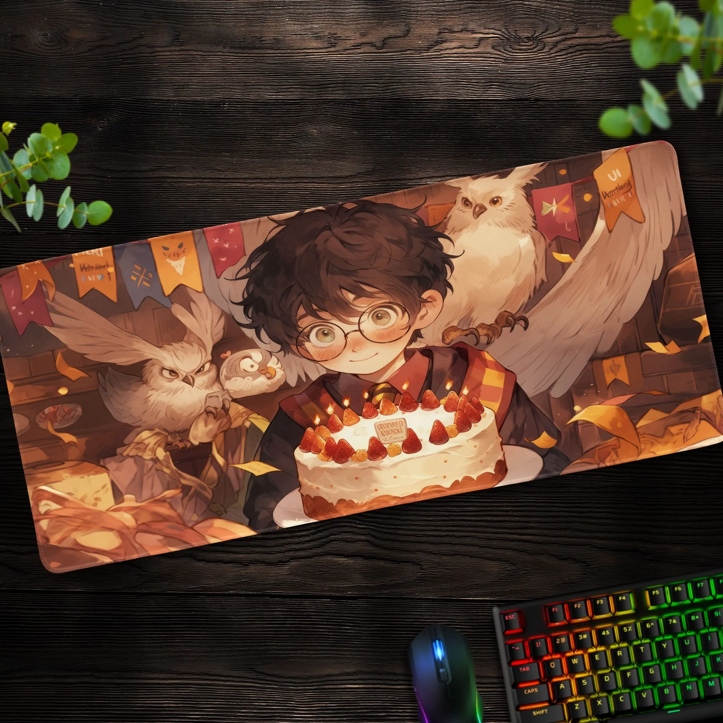 Harry Potter Birthday Desk Mat, Wizard Celebration Mouse Pad undefined, Gaming Mouse Pad, Gift for Gamers