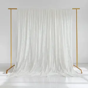 White Crushed Velvet Backdrop Curtain – 5ft x 10ft Event Drape with Rod Pocket, Privacy Panel for Photo Booths & Events