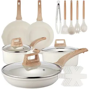 18 count Pots and Pans Set for Kitchen, Nonstick Ceramic Cookware Set, Non Stick Induction Cookware Frying Pans & Saucepans