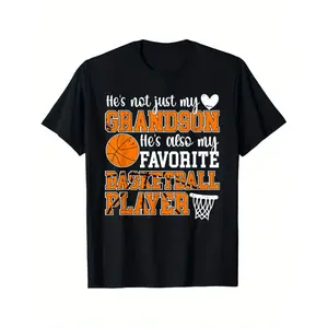 My Grandson is proud basketball player Nana basketball player T-shirt |     Casual round neck