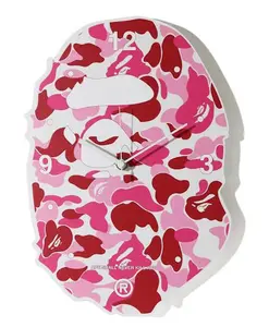 BAPE ABC Camo Ape Head Wall Clock, Pink Home Decor, Stylish Room Decor Accent for Home Supplies