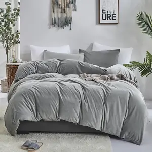 Grey Velvet Comforter King Plush Fluffy Dark Grey Comforter Men Women Gray Flannel Winter Thick King Velvet Quilt Men Women