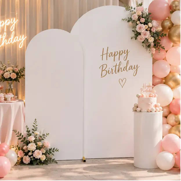 Arch Backdrop Cover,Stretchy Spandex Fitted Cloth,Round Top Arch Frame Drape,Solid Matte Fabric,5FT 6FT 6.6FT 7.2FT Sizes,For Birthday,Baby Shower,Wedding,Bridal Shower,Halloween Party,Graduation,Photo Booth,Indoor Outdoor Event Decor