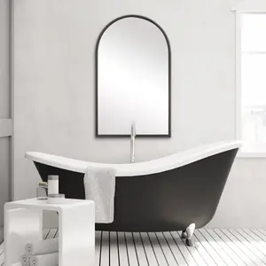 212 Main Matte Black Metal Mirror - 24 x 39 x 1 in. - Home Decor, Room Decor Accessory