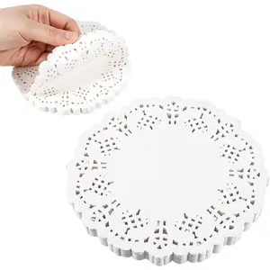 140 Pcs 5 Inch Round White Paper Doilies for Food Cakes Desserts Dessert Trays Crafts and Table Decorations