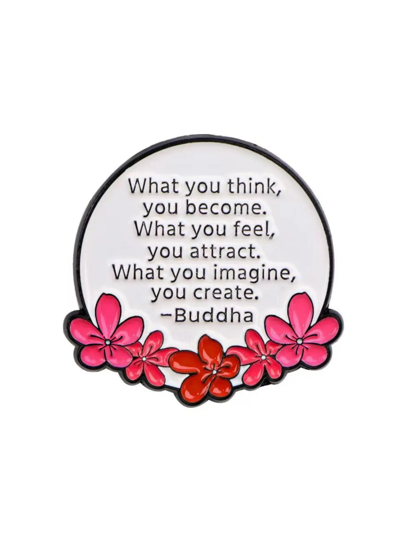 "What you think,you become" Fashionable Floral Letter Alloy Brooch Pin , Inspirational Quote Jewelry Accessories, Unisex Casual Style Pins for All Seasons, Fashion Accessory, Flower Brooch Pin