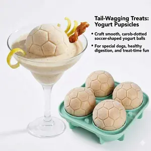 Dog 3D Soccer Sphere Ice Mold, Flexible Food-Grade BPA-Free Silicone Tray, Glass-Compatible for Summer Frozen Treats DIY Yogurt & Meat Jelly
