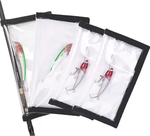 4 Pack Fishing  Cover Durable Clear 0.5mm PVC Lure Wrpas for Shape Fishing Hooks Fishing  Storage Protector for Saltwater Freshwater Fishing Gear 2Large+2Medium