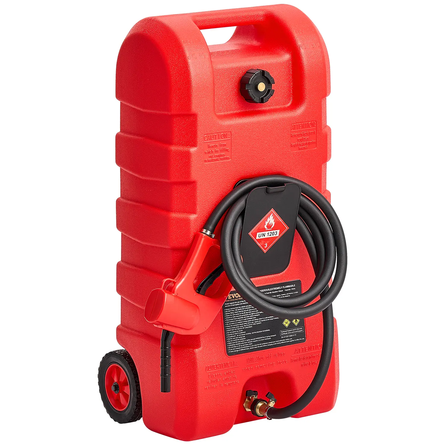 【DealsForYouDays】VEVOR Fuel Caddy 15 Gallon Portable Fuel Tank with Gravity & Hand Pump Modes