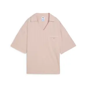 PUMA Womens Yona Oversized Short Sleeve Shirt Casual Casual - Pink
