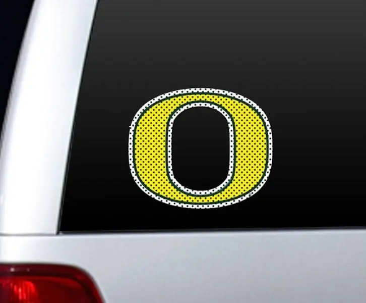 Oregon Ducks Team Logo Die-Cut Shape Stick-On Car Window Film, 12"x10" Large Size for Cars, Automotive Exterior Solar Protection Accessory, Stick-On Film