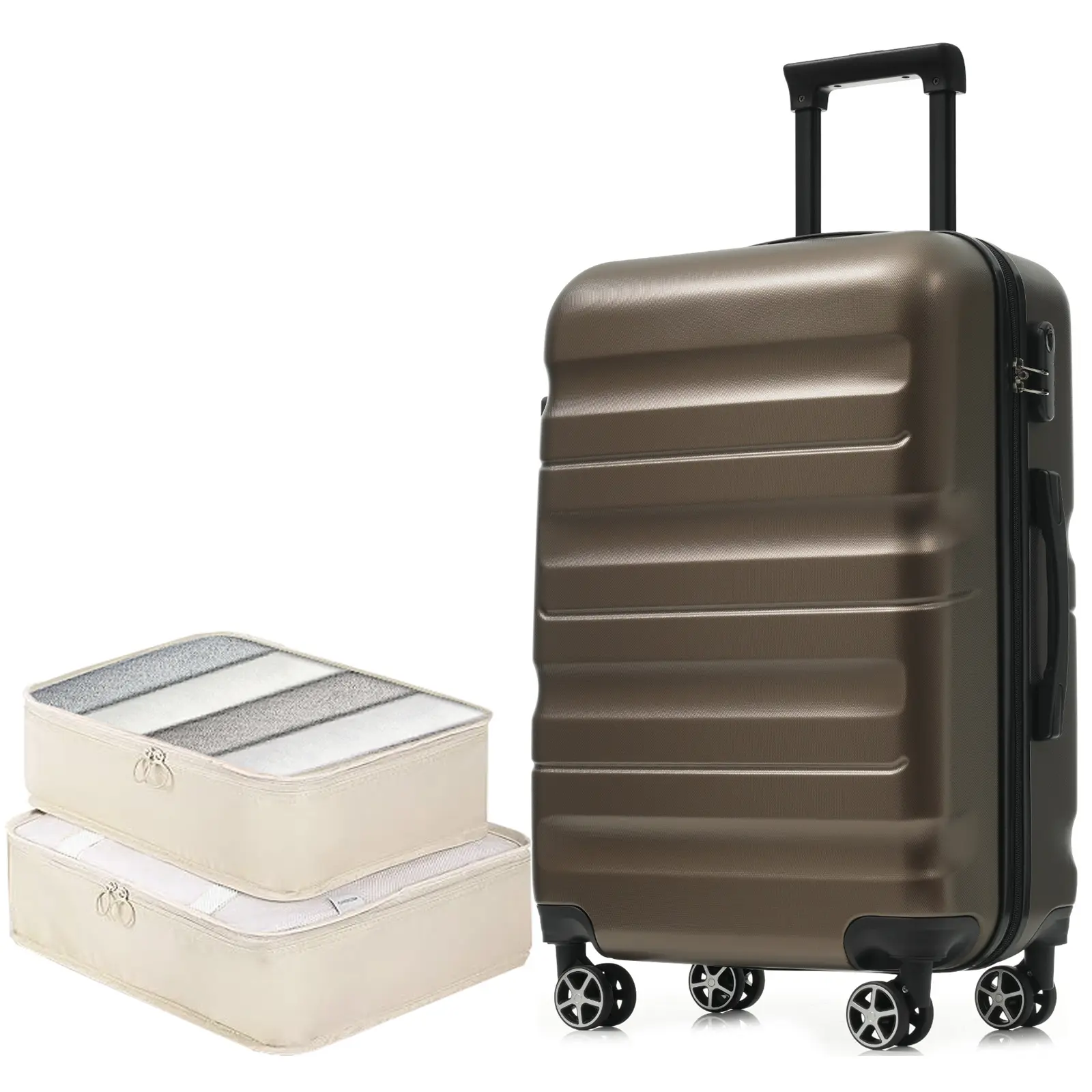 Hardshell ABS Luggage Set 24-Inch Checked Suitcase with Spinner Wheels Lightweight Travel Suitcase with 2 Packing Cubes for Men and Women Durable Hard Case Bag Multiple Color Options, Home Furniture and Household Product Search Terms