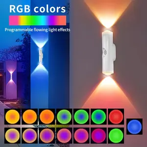 Modern Smart LED Wall Light, Dual-Head Cat Eye Design, USB Charging, Magnetic Installation, Adjustable Lights, 3 Colors & RGB, Home Decor