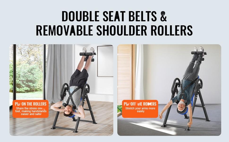 Inversion Table Foldable For Inversion Therapy And Back Pain Relief, Adjustable Angles, Strength Training Equipment, Compact Home Gym Bench, Sturdy Steel Frame With Non-Slip Footrests, Easy Assembly, Space-Saving Design