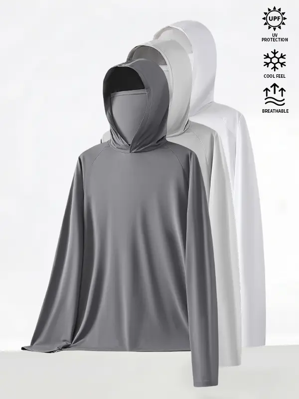 Men’s Hooded Sun Protection Jacket – Multi-Pack, Loose Fit, Casual & Versatile Long-Sleeve Outerwear for Outdoor Activities
