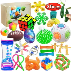 Fidget Toy Set, 35 Pcs Sensory Toy for ADD, OCD, Autistic Children, Adults, Anxiety Autism to Stress Relief and Anti Anxiety with Motion Timer, Perfect for Classroom Reward with Gift Box