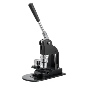 Button Maker Machine, 1 in, Maker Machine with 500pcs Button Parts, Circle Cutter, Hex Wrenches and Magic Book, Ergonomic Handle, for Badges, Personalized Pins and Key Chains, Black