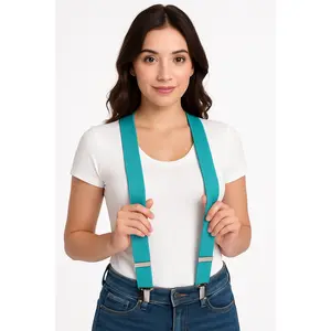Turquoise Adjustable Y-Back Suspenders