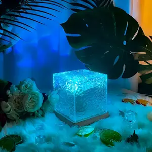 16 Colors Ocean Wave LED Night Light, Water Ripple Projector Lamp, Touch/Remote Control, Dimmable, Auto Rotate, USB Powered, Suitable For Home Decoration, Ceiling, Christmas Gift, Party Decoration, Led Light Entertainment