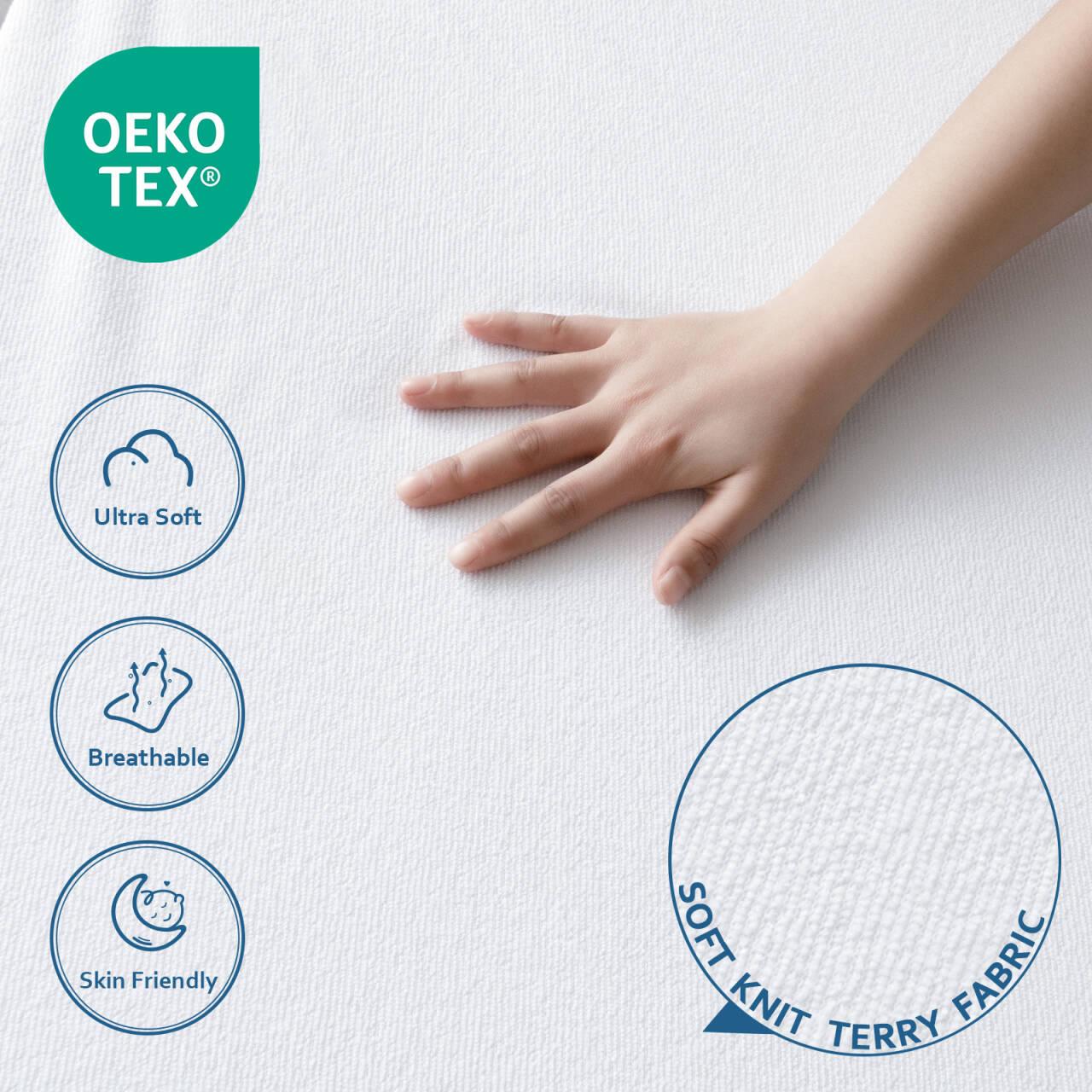 Moonsea Soft Terry Zippered Mattress Encasement, 6-Sided Waterproof Bed Bug Dust Mite Proof Mattress Protector, Breathable Noiseless Absorbent Mattress Cover Fitted Sheet with Deep Pocket 360° Protection, Machine Washable #TiktokShopSpringGlowUp